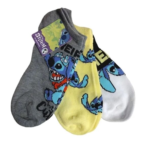 Disney STITCH Colorful Water Bottle and 3 Pairs No Show Socks Bundle NWT - Picture 4 of 16